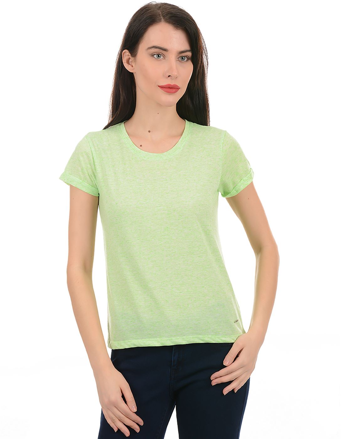 Pepe Jeans Women Casual Wear Green T-Shirt